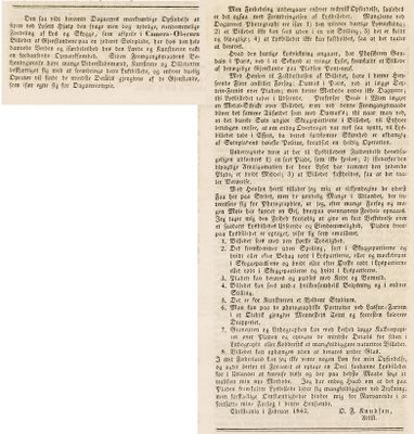 1842: O. F. Knudsen skriver om fotografi i Den Constitutionelle 25/2 1842