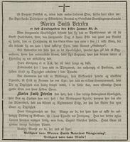 1872: Grimstad Adressetidende skriver om Smith Petersens død, 17/1 1872.