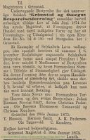 1875: Smitt m.fl. i ledelsen for "Grimstad og Omegns Besparelsesforening". I 1877 ble Smitt styreformann i "Grimstad Spareforening", som vi antar er samme forening. (Kristianssands Stiftsavis og Adresse-Contors Efterretninger, lørdag 6. februar 1875)