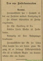 1896: Arendal formannskap gir bevilling til tre forhyrings/festekontor i Arendal i tråd med den nye "Fæstelov". (Vestlandske Tidende 1/8/1896)