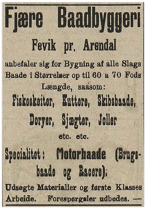 19100806 Norges Sjøfartstidende - Fjære Baadbyggeri.JPG