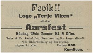 19120125 Tiden - årsfest losje Terje Viken.jpg