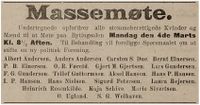 I 1912 inviterer Laura Rejersen og andre kvinner og menn til møte for å stifte en ny politisk forening. (Grimstad adressetidende 24/2 1912)