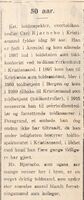 1922: Carl Bjørnebo 50 år (Vestlandske Tidende 7/7/1922)