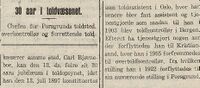 1927: Gjennom en notis fortelles at Carl Bjørneboe har vært 30 år i tollvesenet. Dette rimer ikke med en annen opplysning om at han begynte i 1887? (Vestlandske tidende 11/7/1927)
