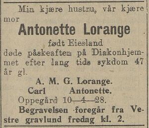 19280411 Tidens tegn Antonette Lorange dødsannonse.JPG