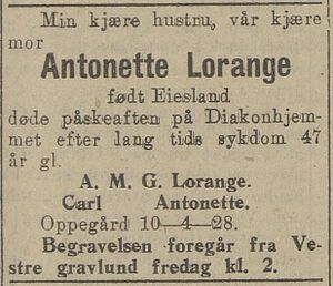 19280411 Tidens tegn Antonette Lorange dødsannonse.JPG