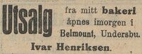 Bakeriutsalg åpner. Annonse i Østlands-Posten 2. august 1932.