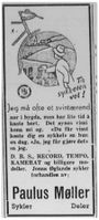 1940: Paulus Møller annonserer for ulike sykler, inklusive Record.