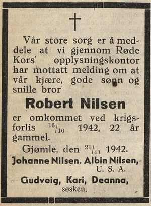 19421121 GAT Dødsannonse Robert Nilsen.jpg