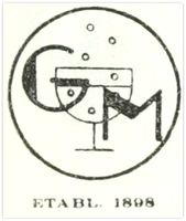 Logo Grimstad mineralvannfabrikk omkring 1948