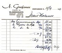 Kvittering til «Herr Marit Halsnes» datert 15. september 1951. Det var uvanleg nok med kvinnelege næringsdrivande først i 1950-åra til at kvitteringsblokka hadde påtrykt «Herr».