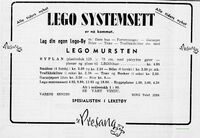 1955: AS Presang (i Haugesund?) reklamerer for Lego-systemet og for Lego mursten før jul i 1955. (Fra Haugesunds Avis 12/12 1955)