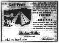 1956: Annonse for turutstyr og DBS og Record sykler