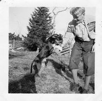1956. Dagfinn og Piro, Gunnars hund.