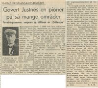 Govert Justnes omtales i Fædrelandsvennen 28/3 1961