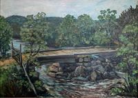 Den gamle brua over Kilsbekken/Kiddelsbekken på veien mellom Nyplass og Herstøl.