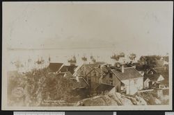Fiskerflåten samla i Molde under kongebesøket. Foto: Ukjent / Nasjonalbiblioteket