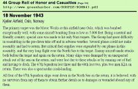 Misson-rapporten til 44.bomb group om angrepsmålet Kjeller flyplass.