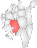 Sarpsborgs plassering i Østfold.