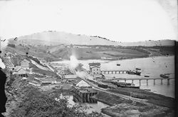 Eidsvoll stasjon sett fra vest 1860-1900. Foto Ole Tobias Olsen