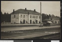 Elverum Jernbanestasjon. Ukjent/Nasjonalbibliotekets fotosamling