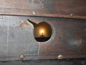 Gokstadskipet, årehull. Foto: Olve Utne (2008)