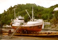 «Nybør» er her på Slipp Wichmann i 1992. Her frå styrbord side.