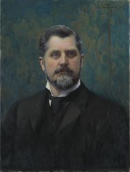 Fabrikkeier Christian Julius Schou (1854–1909), malt etter et fotografi. Foto: Oslo Museum (1914).