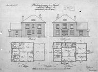 Aamli stasjon. Fasader og etasjeplaner. Arkitekt Harald Kaas
