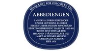 Blå plakett på Abbediengen hovedgård Foto: Oslo Byes Vel/ukjent