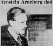 Faksimile fra Aftenposten 9. juni 1961: Utsnitt av omtale av Arnebergs død.