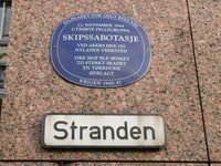 Stranden: Sabotasjeaksjonen mot Osloverftene november 1944, utført av Pellegruppa. 59.909146° N 10.725623° Ø