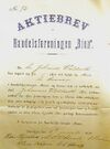 Aksjebrev, Bien 1891.jpg