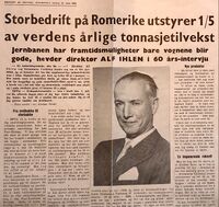 Intervju av Alf Ihlen 60 år i 1960.