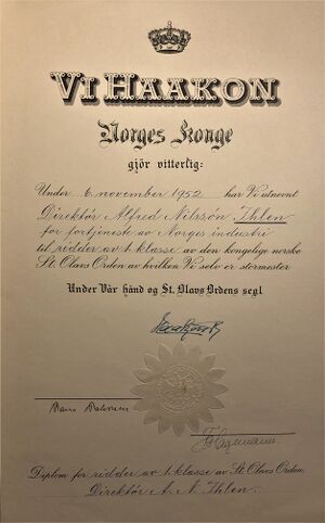 Alf Ihlen Ridder St Olav 1952.JPG