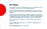 Alstom fakta 2023. Kilde Alstom Norge.
