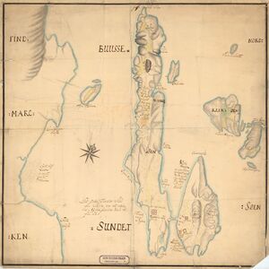 Kart over Vardø fra 1750