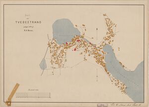 Kart over Tvedestrand fra 1890