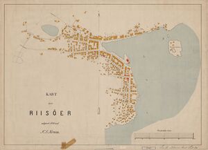 Kart over Risør fra 1890