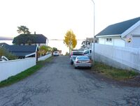 Motiv fra Andreas Munchs gate i Holmestrand, som Munch skrev bysangen til. Foto: Stig Rune Pedersen