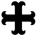 Ankerkors. Likearma kors med ankerforma tverrarmer ytterst.