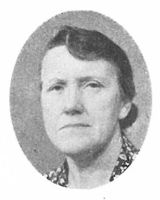 Anna Barkenæs (f. 1889) drev egen kolonial- og melkeforretning i Lillestrøm. Foto: Kjøpmannskalenderen 1948.