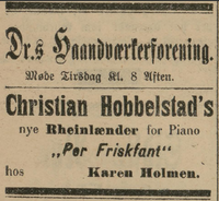 Annonse i Buskeruds Blad 1904.