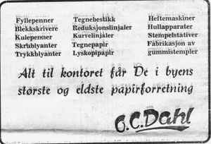 Annonse 2 fra O.C. Dahl i Namdal Arbeiderblad 28.10.1950.jpg