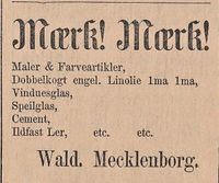 459. Annonse 2 fra Wald. Mecklenborg i Lofot-Posten 27.07.1885.jpg