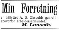445. Annonse II for M. Lønseth i Indtrøndelagen 31.8. 1900.jpg