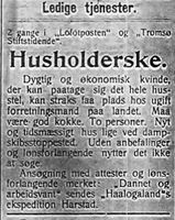 370. Annonse etter husholderske i Haalogaland 28.4.-06.jpg