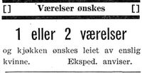 190. Annonse etter ledig værelse i Nord-Trøndelag og Inntrøndelagen 4.7. 1942.jpg