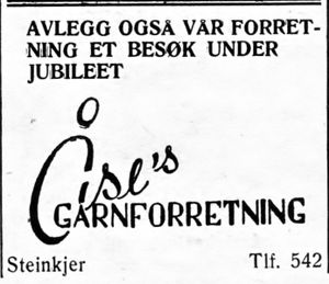 Annonse for Åses garnforretning i Bygdenes By 1957.jpg